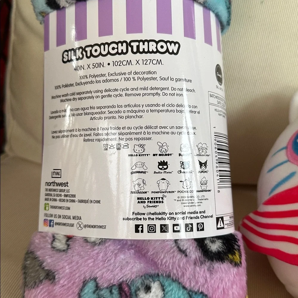Hello Kitty Tote with Squishmallow and blanket